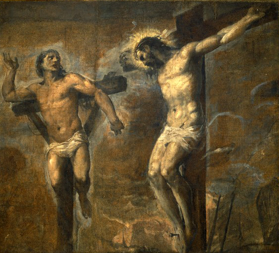 Titian’s Christ and the Good Thief . Image from Wikimedia Commons.