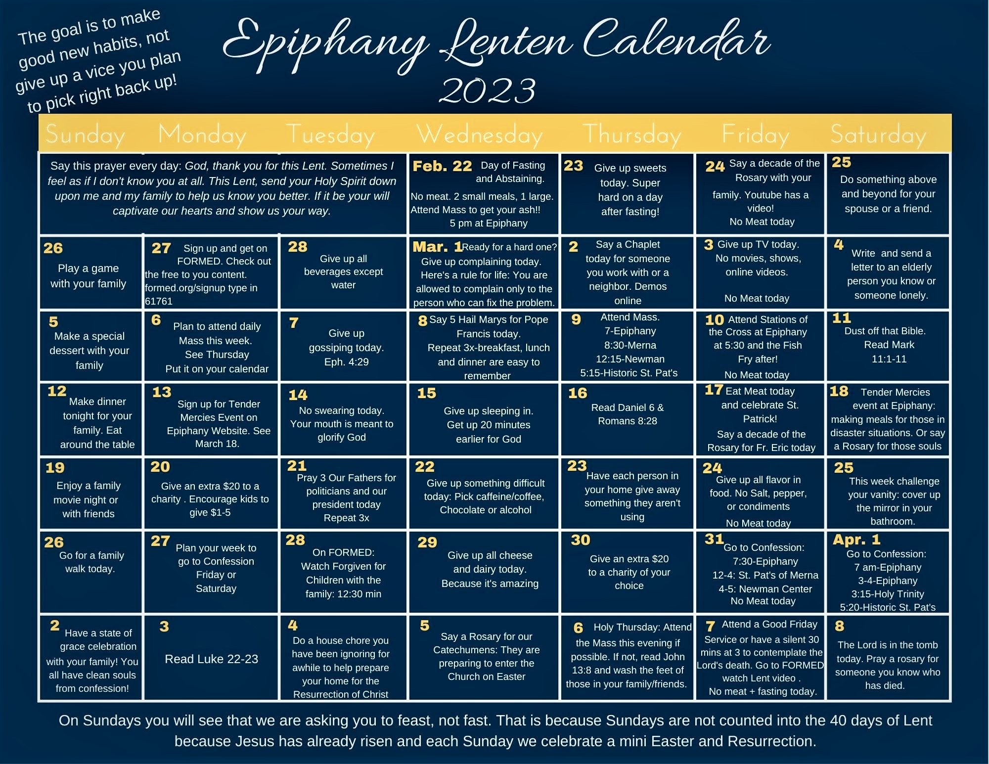 Lent Challenge 2023 — Epiphany Roman Catholic Church