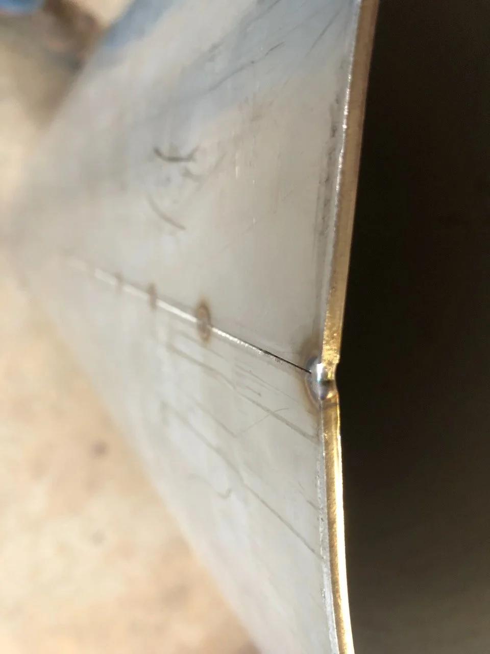   Precision TIG weld — stainless sheet fabrication  