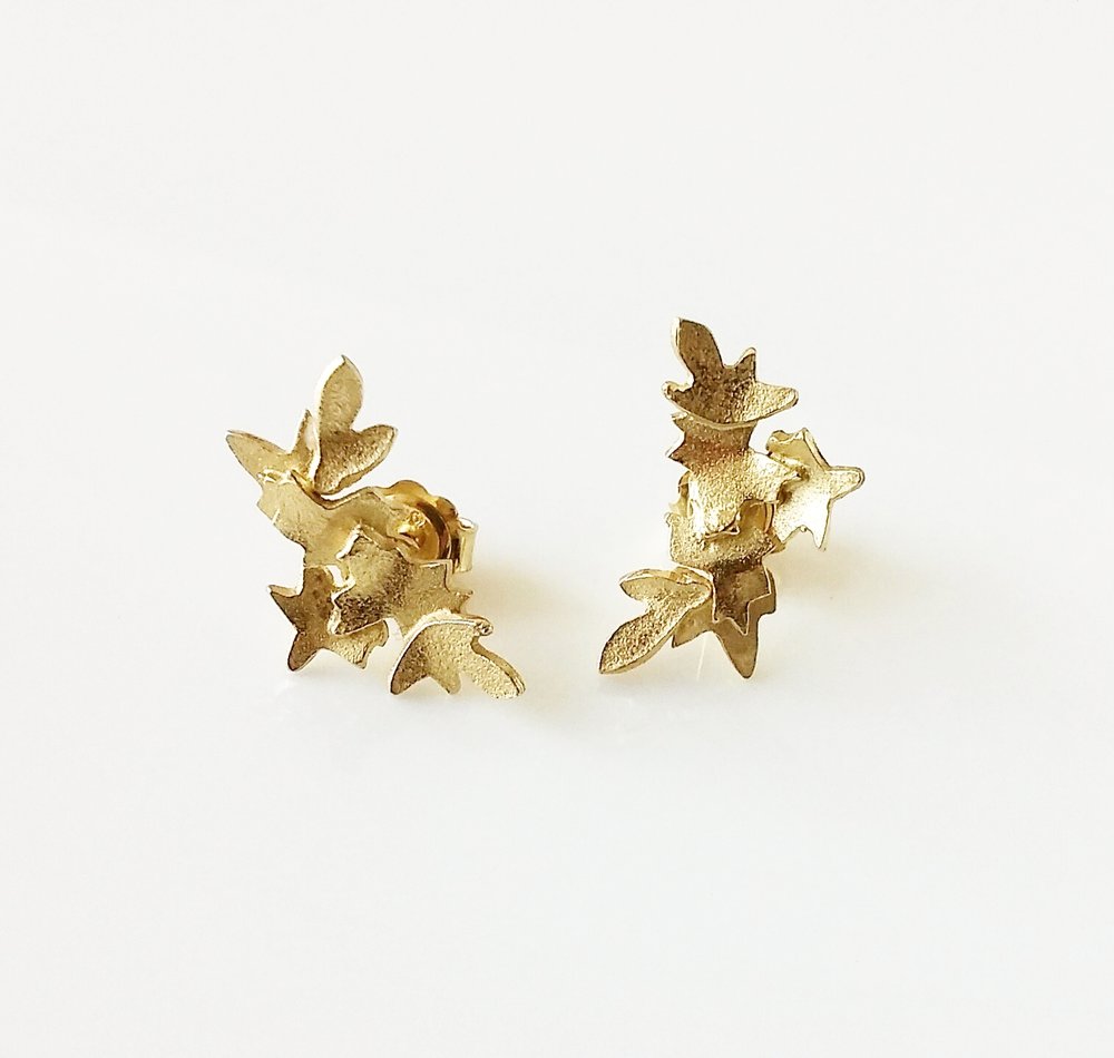 Fiona McAlear -  Garland ear studs. 18ct Gold plated Silver $120.jpg