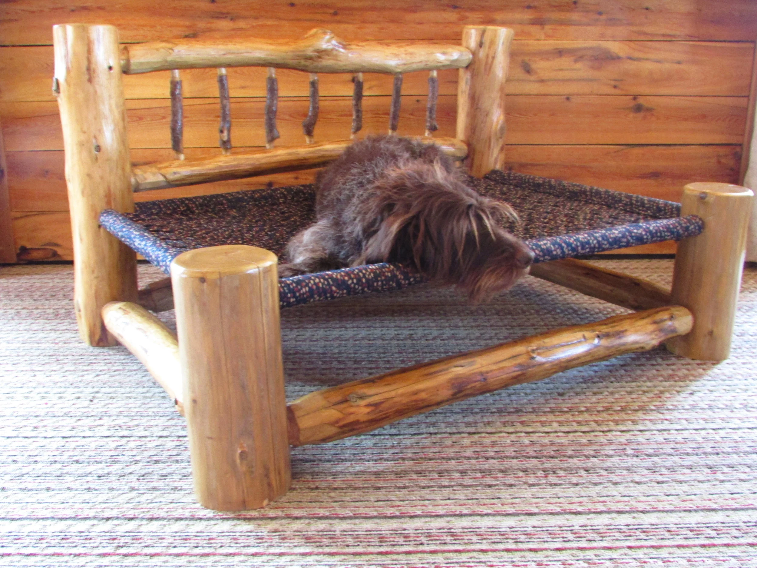 Cedar Log bed with Headboard