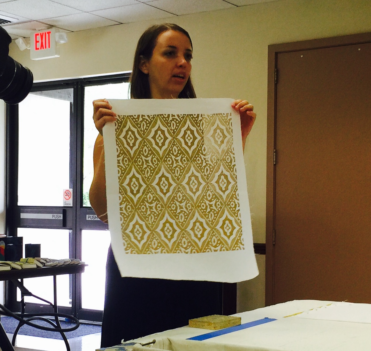 Ingrid Schindall from IS Projects block printing demo