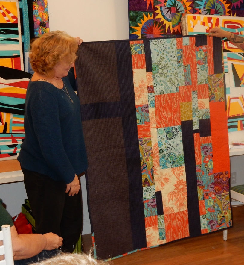 The Back of Pam's Modern Traditional Workshop Quilt