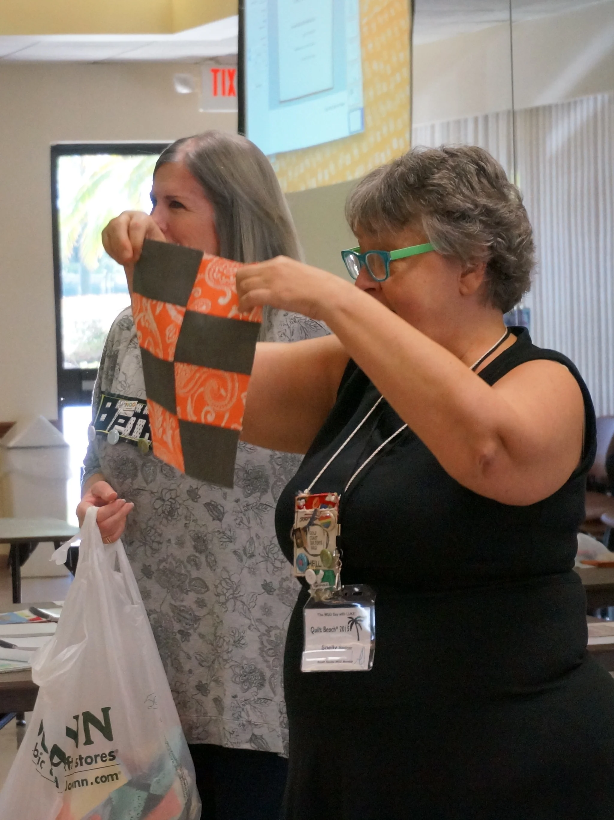 Beth Schnell & Shelly Recicar draw the BOM winner