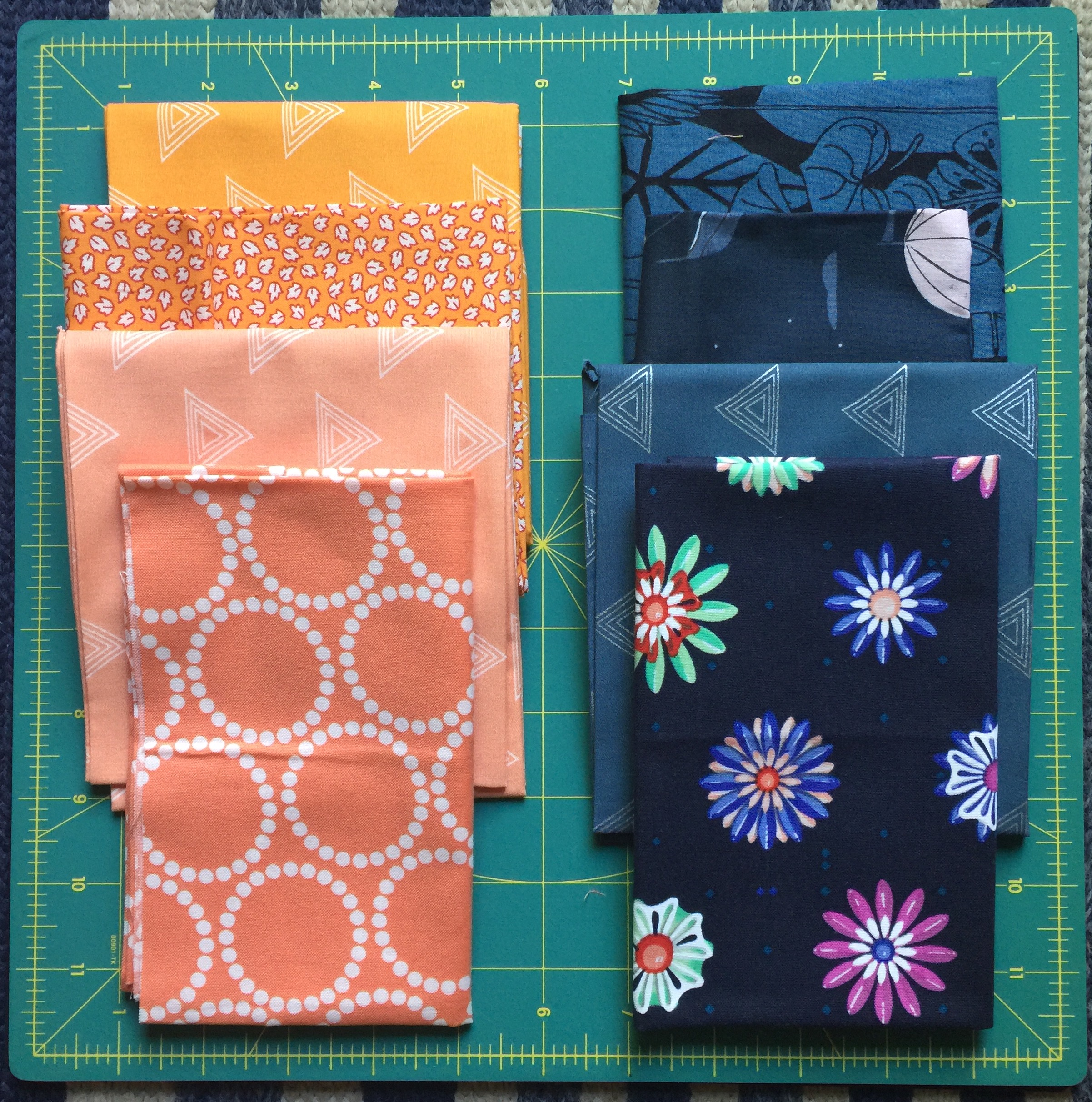 Two examples of fabric pulls for colorful prints/solids.