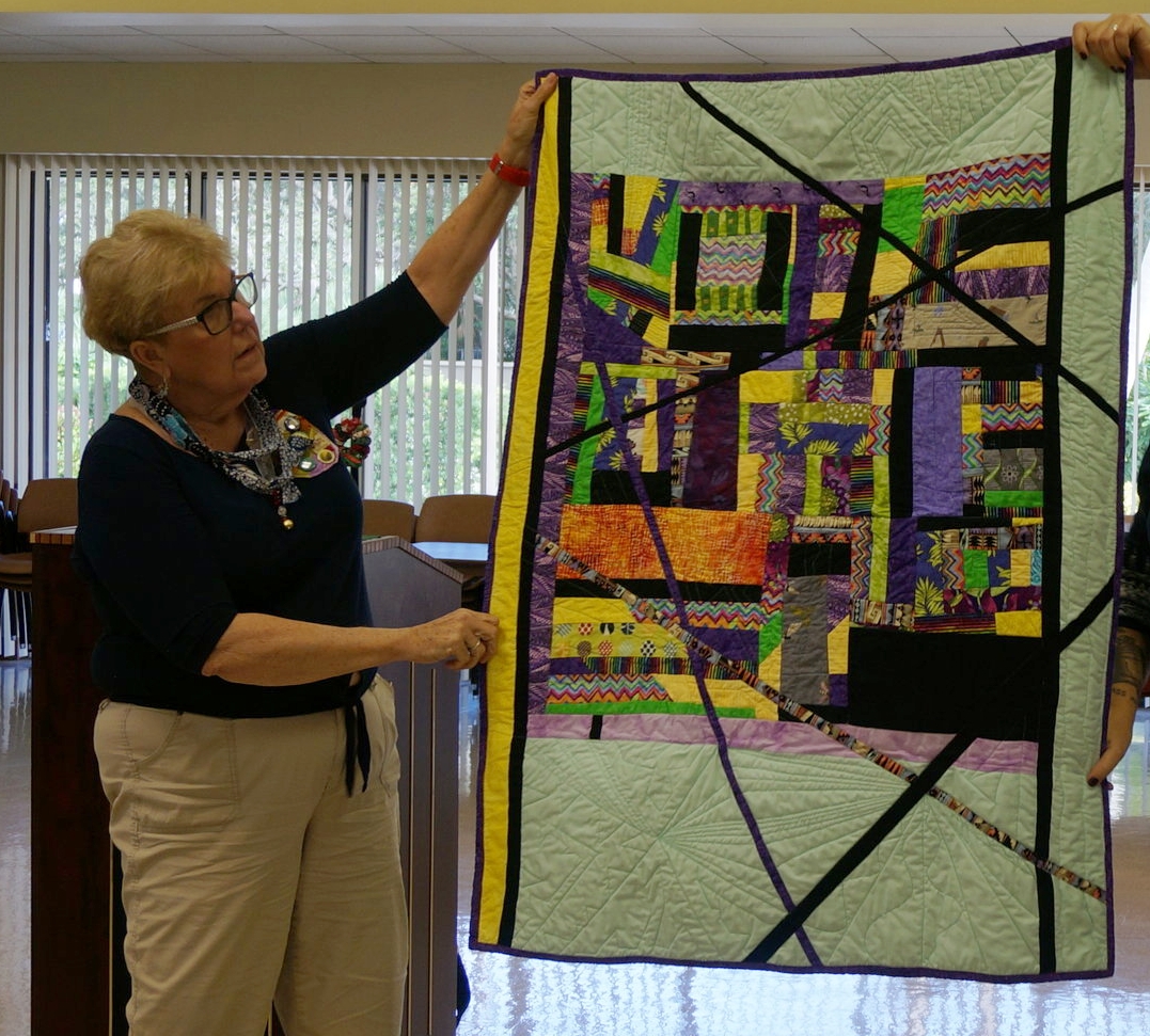 Diane Moss completed her wonderful improv QAL quilt