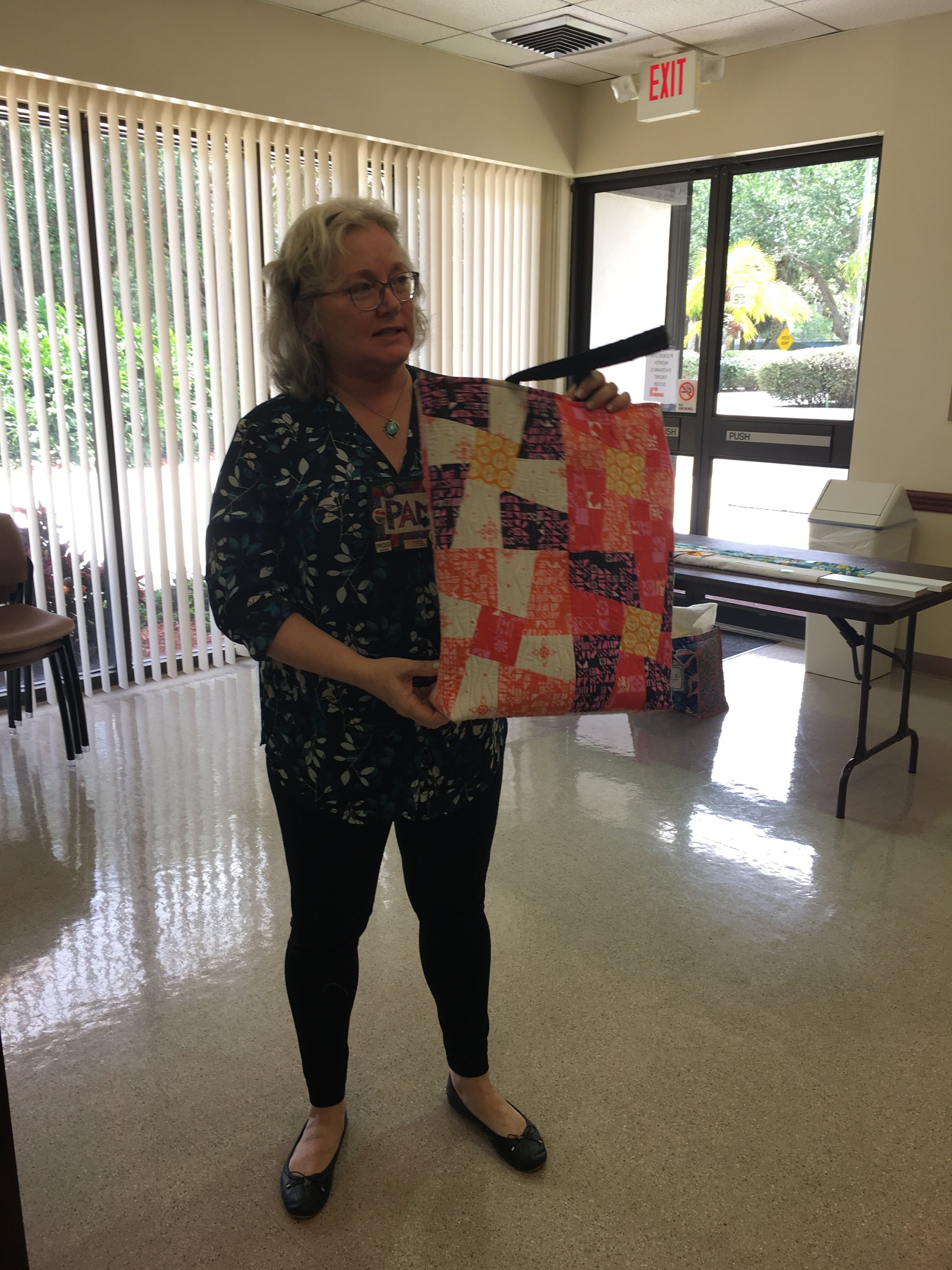  Make do challenge - a bag made from orphan blocks from a class years ago. 