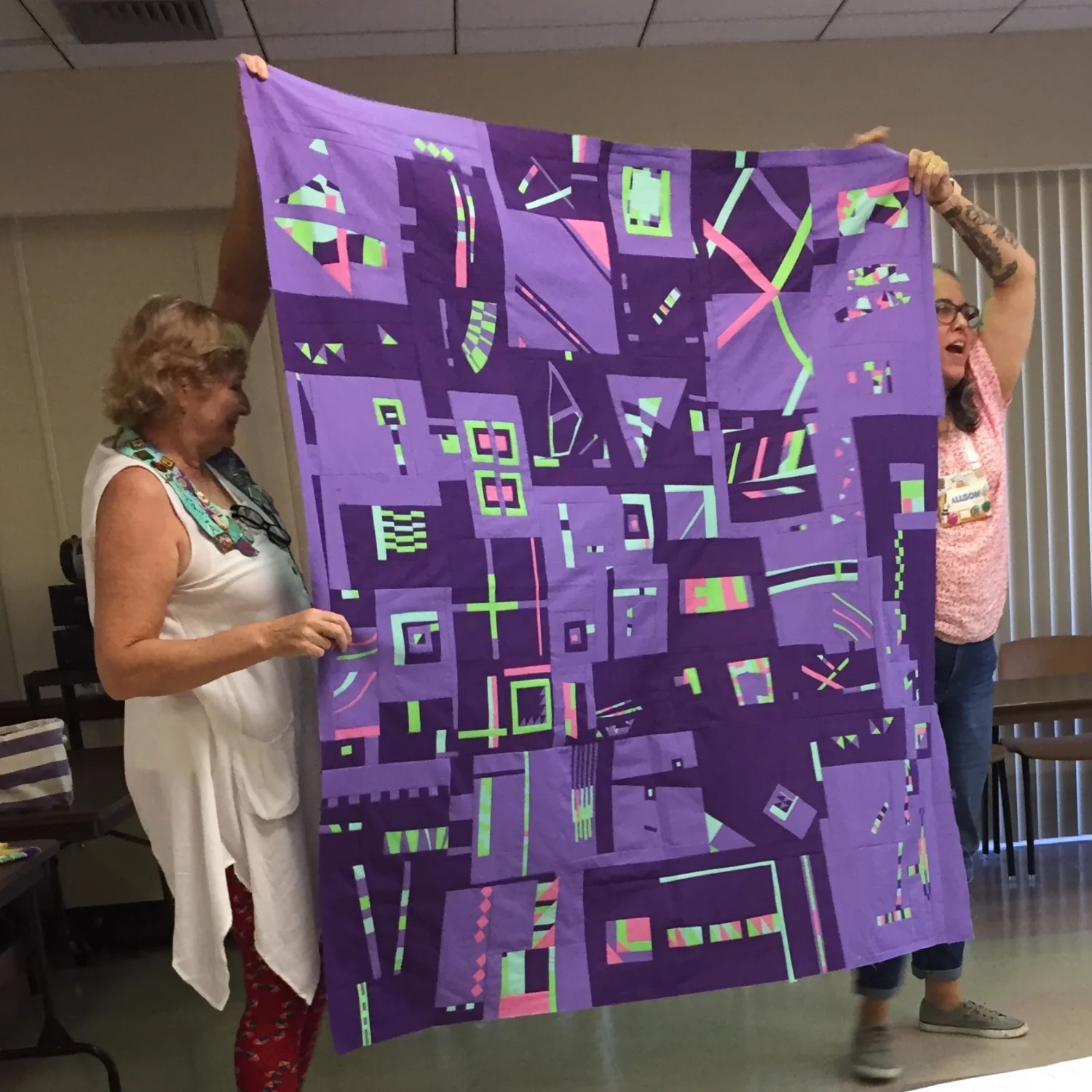 Karla finished piecing 2019 QuiltCon Challenge Charity Quilt
