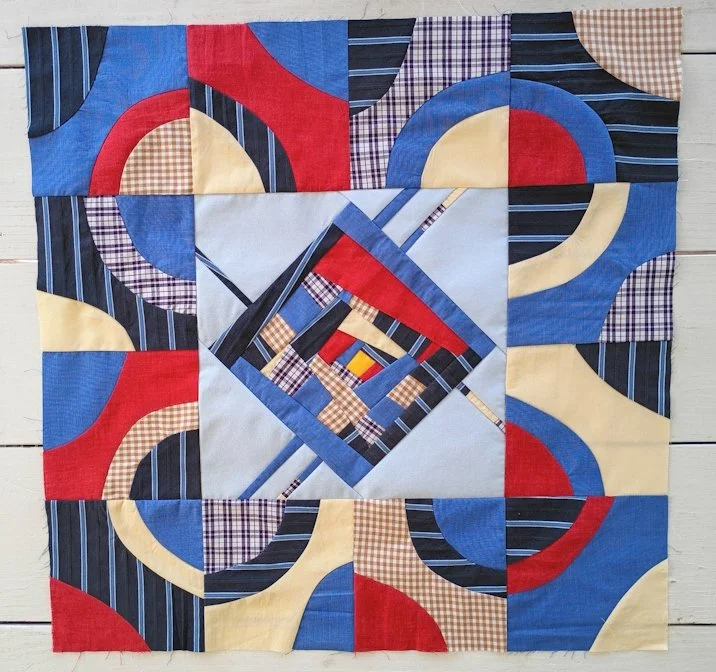 S&T JoanneL Cindy Grisdela improv medallion ready to quilt
