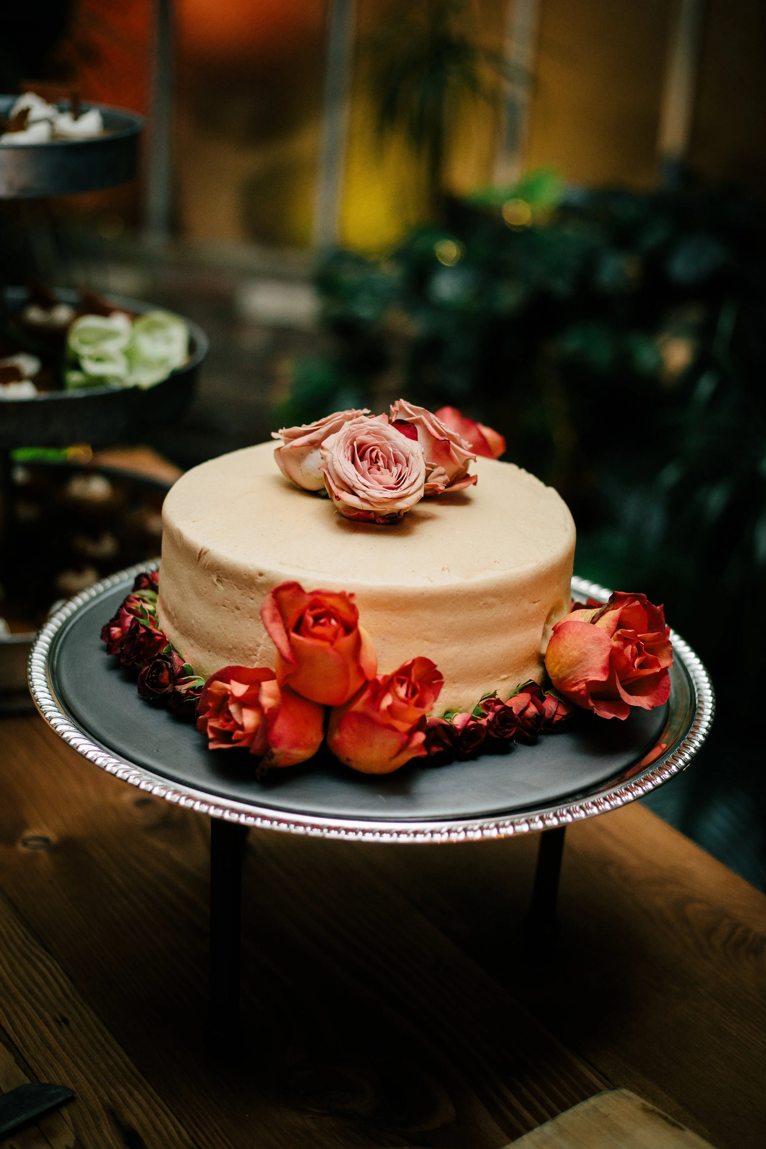 This DTLA wedding was inspired by Earth Day, it’s vibe was natural and minimal. The color palate is blue, green, rusty pinks and oranges. The LA bride had a custom wedding gown that was simply elegant. Rental furniture with velvet, wood matched the industrial #greenhouse of Millwick Wedding Venue in Los Angeles, CA. The florals were potted plants so they could be replanted post wedding. #JAE #janealexandraevents #dtlaweddingvenue #weddingplanning #losangeleswedding