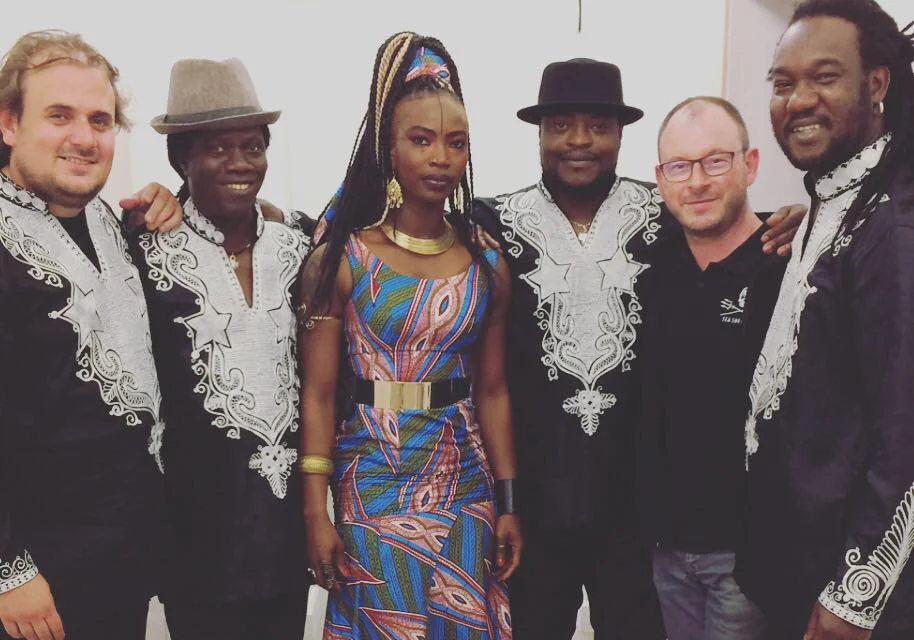 Dobet Gnahore and her band with manager patrick and guess.