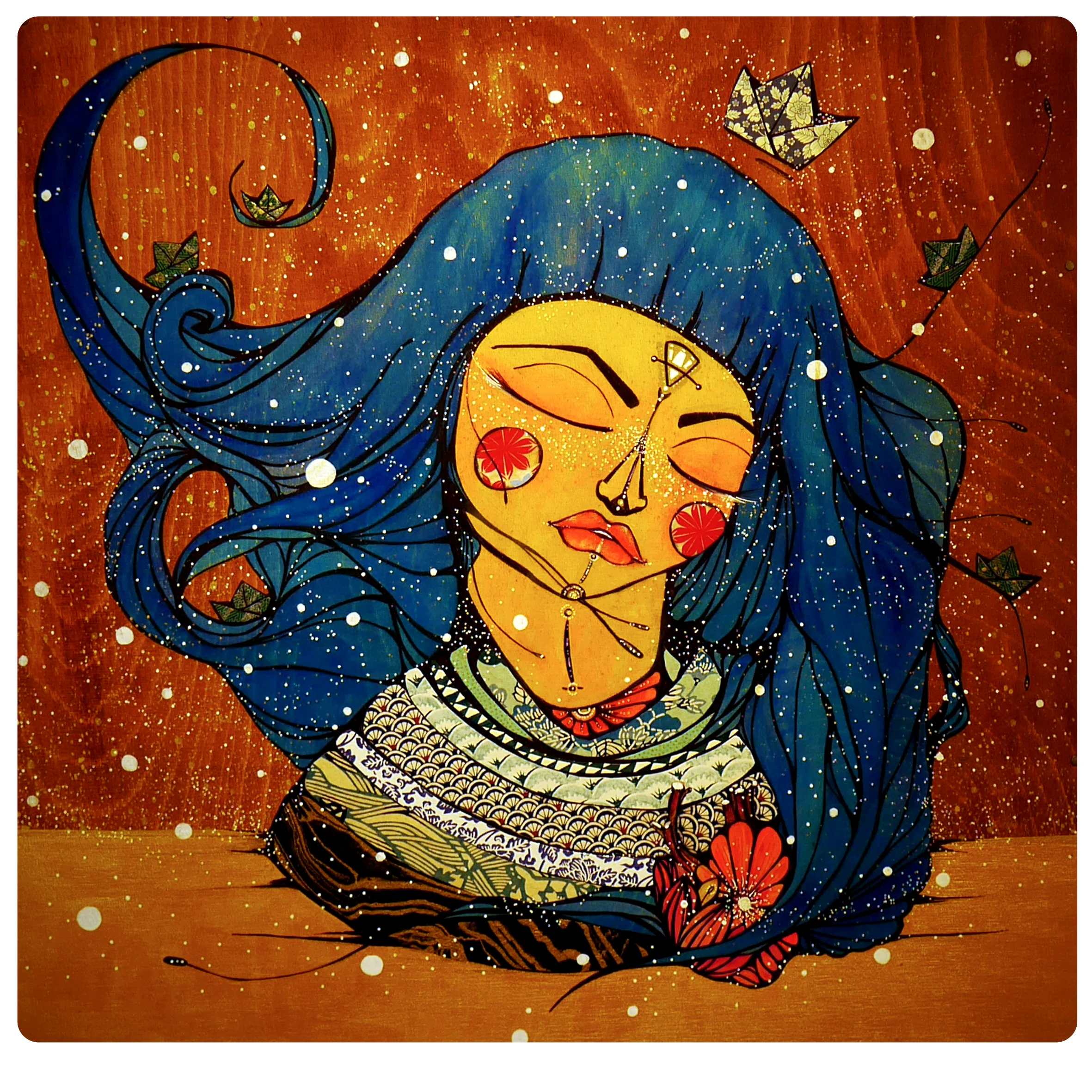 COCHA - water (The Wanderess Sereis) 2017 | Mixed Media on Wood