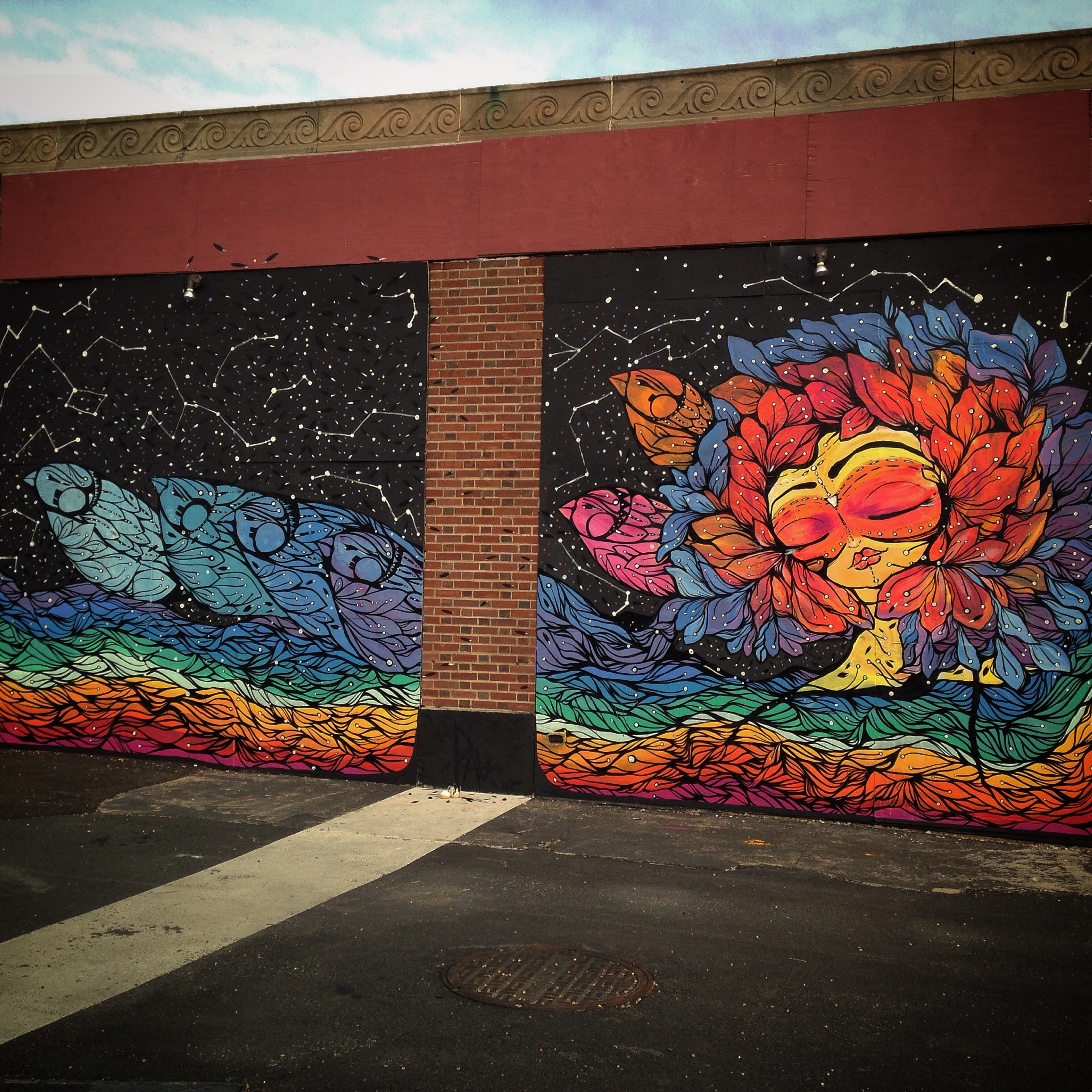 Mural painted for Wooden Walls Project , Asbury Park , NJ 2015