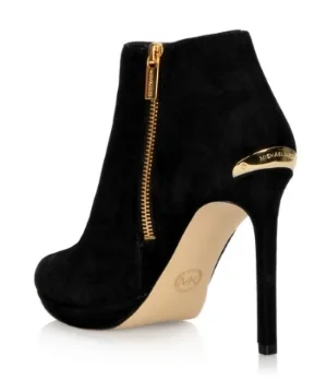 I love the gold zipper and embellishments on these sexy suede Michael Kors booties. 