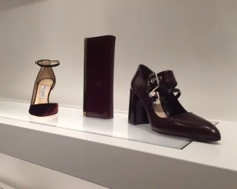                  Jimmy Choo's in pretty plum for fall. 