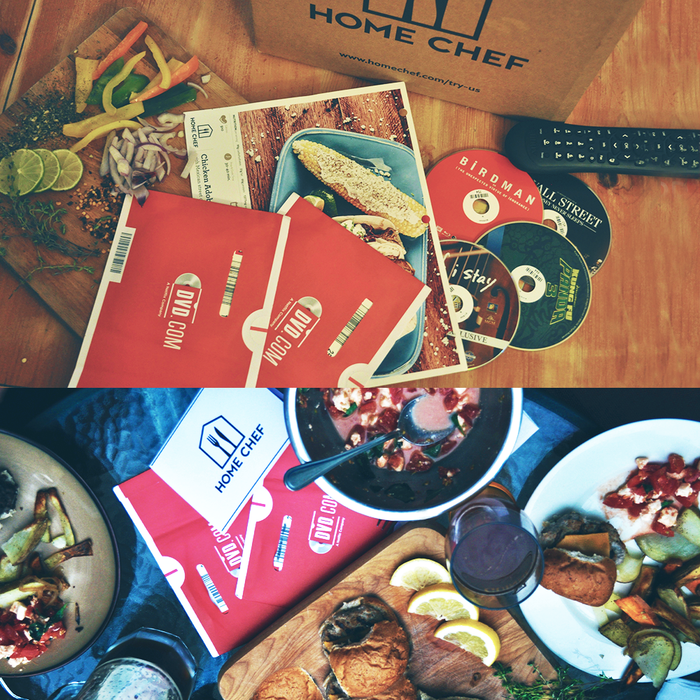 Post pictures of your food and movie pairings for a chance to win $100 Home Chef credit and DVD.com swag!