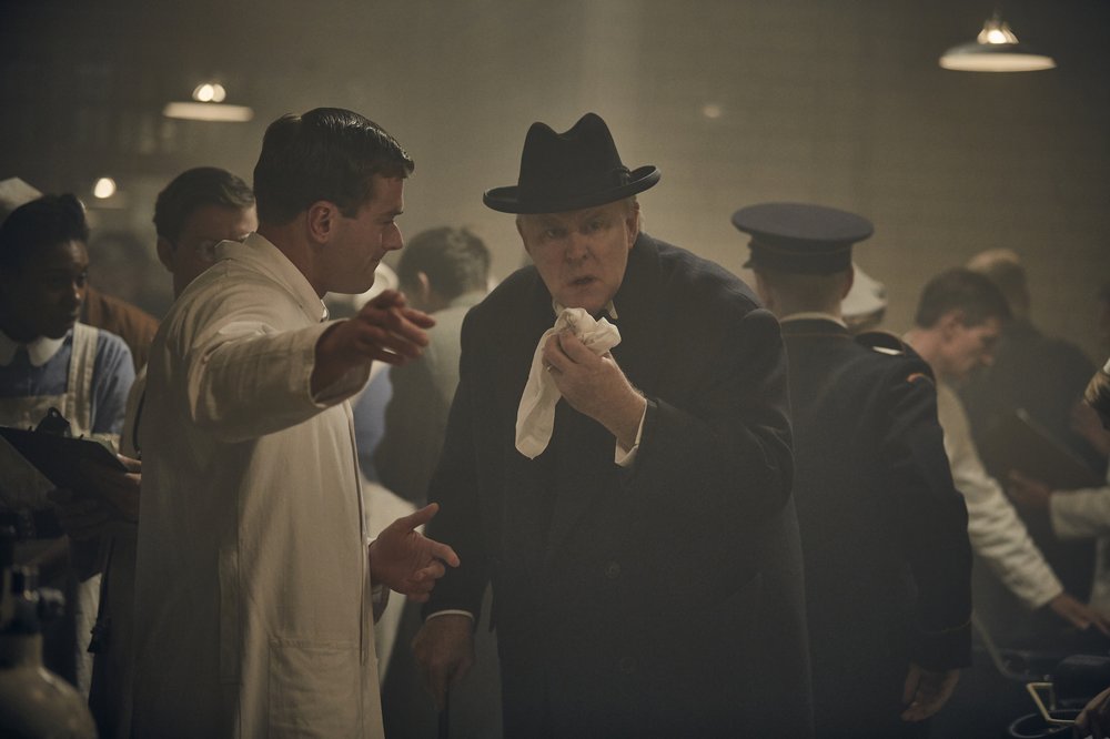   The Crown Season 1, Episode 4: Act of God. John Lithgow, center, plays Winston Churchill in the series, "The Crown." 