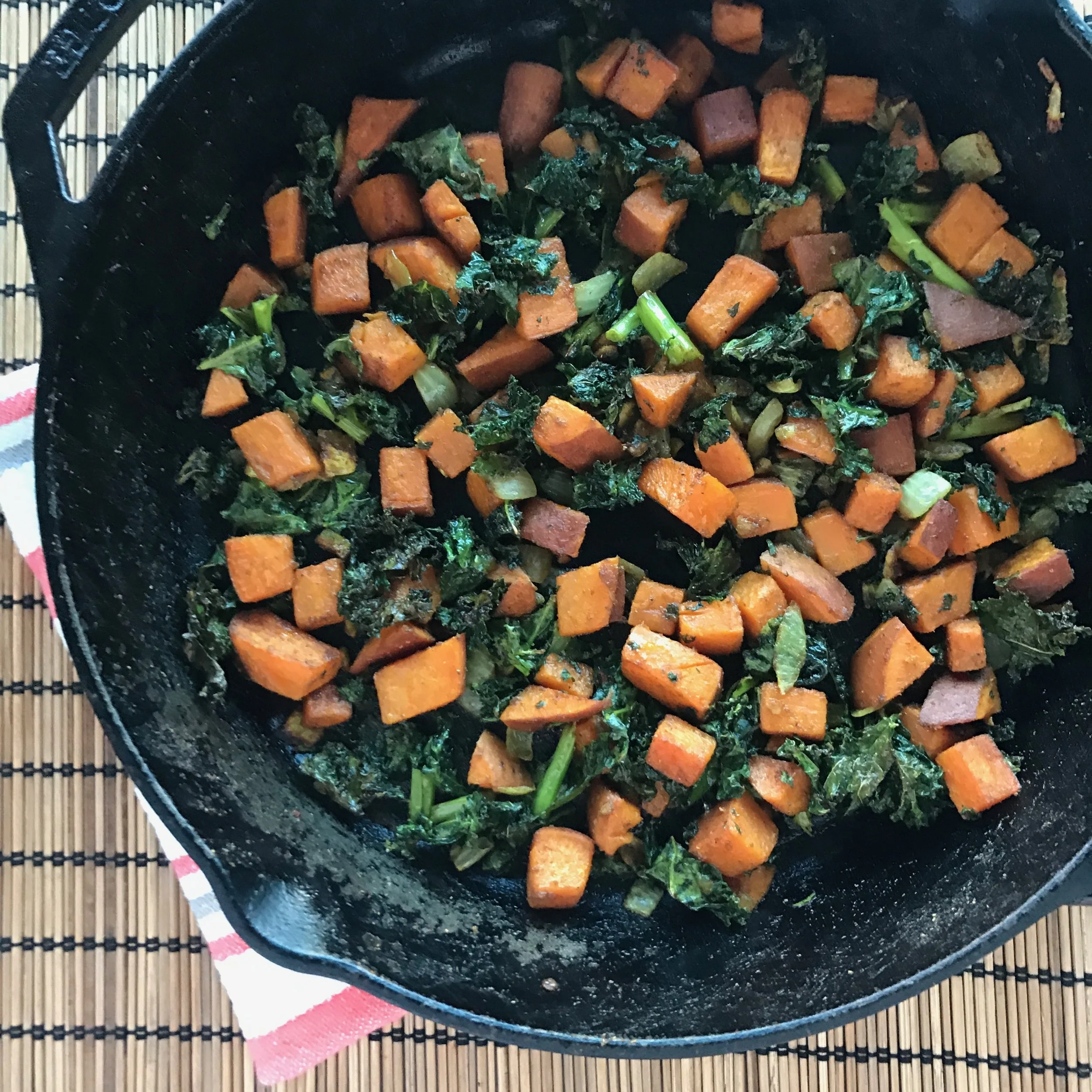 Dank Eats Recipe: Ras El Hanout Roasted Sweet Potato & Kale Hash 