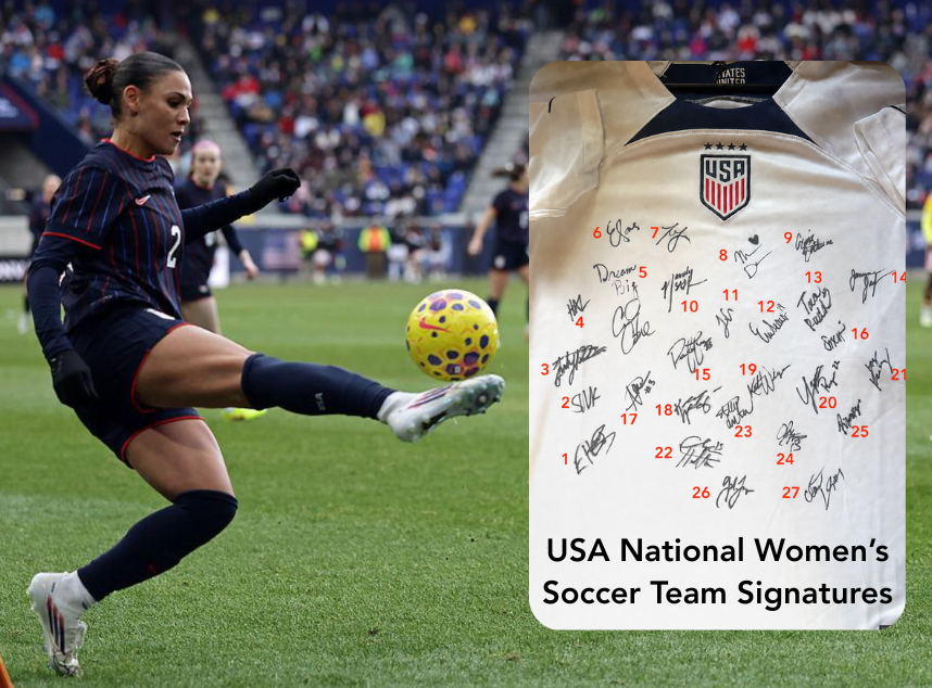 NATIONAL WOMEN'S SOCCER TEAM | SIGNED JERSEY, KRISTINE LILLY CAMP &amp; MORE