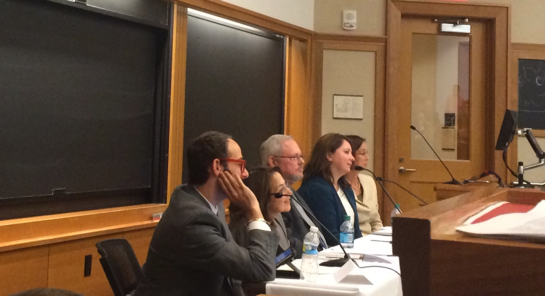 The panelists answer a question from the audience about the death penalty decision for Dzhokhar Tsarnaev