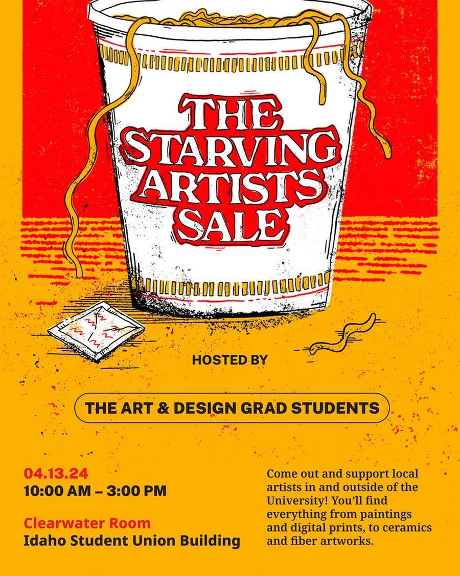 Sale goes to 3pm- get over there and support some students. There is a lot of great stuff. #artsale #uidaho