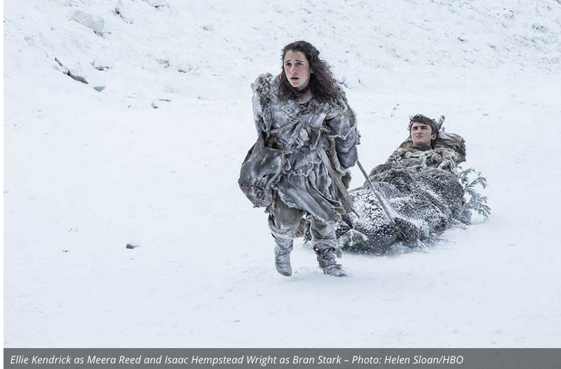 I have to say, Meera really got the short end of the stick. She's still toting Bran around. He can't help that he is paralyzed, but now Hodor is gone so she is sole taxi driver and constant sidekick. Hopefully her story line will be more than that.
