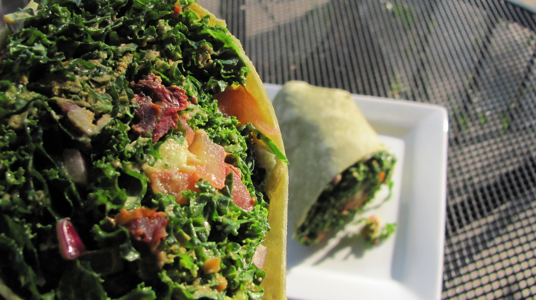 Photographed: 'Spicy Kale Wrap' from Tassili's Raw Reality