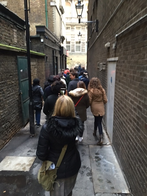 Students on the walking tour.