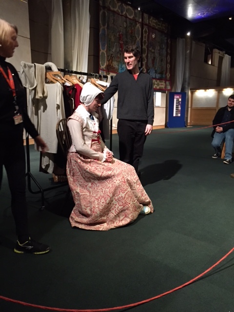 Colin fully costumed as Ophelia, minus his blue Converse.
