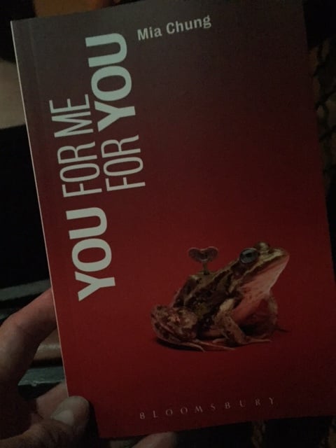 The program and script for You for Me for You by Mia Chung.