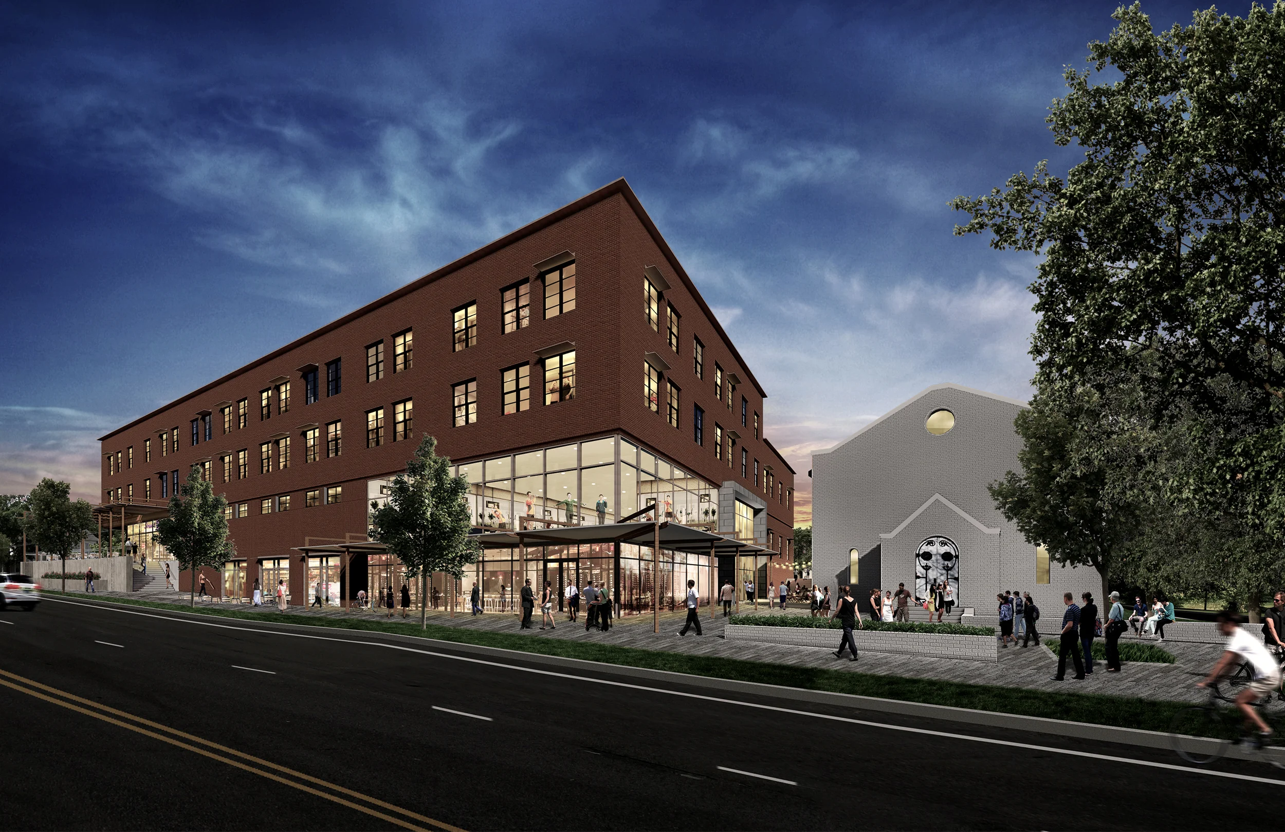 100 Prince View of Chapel and Plaza