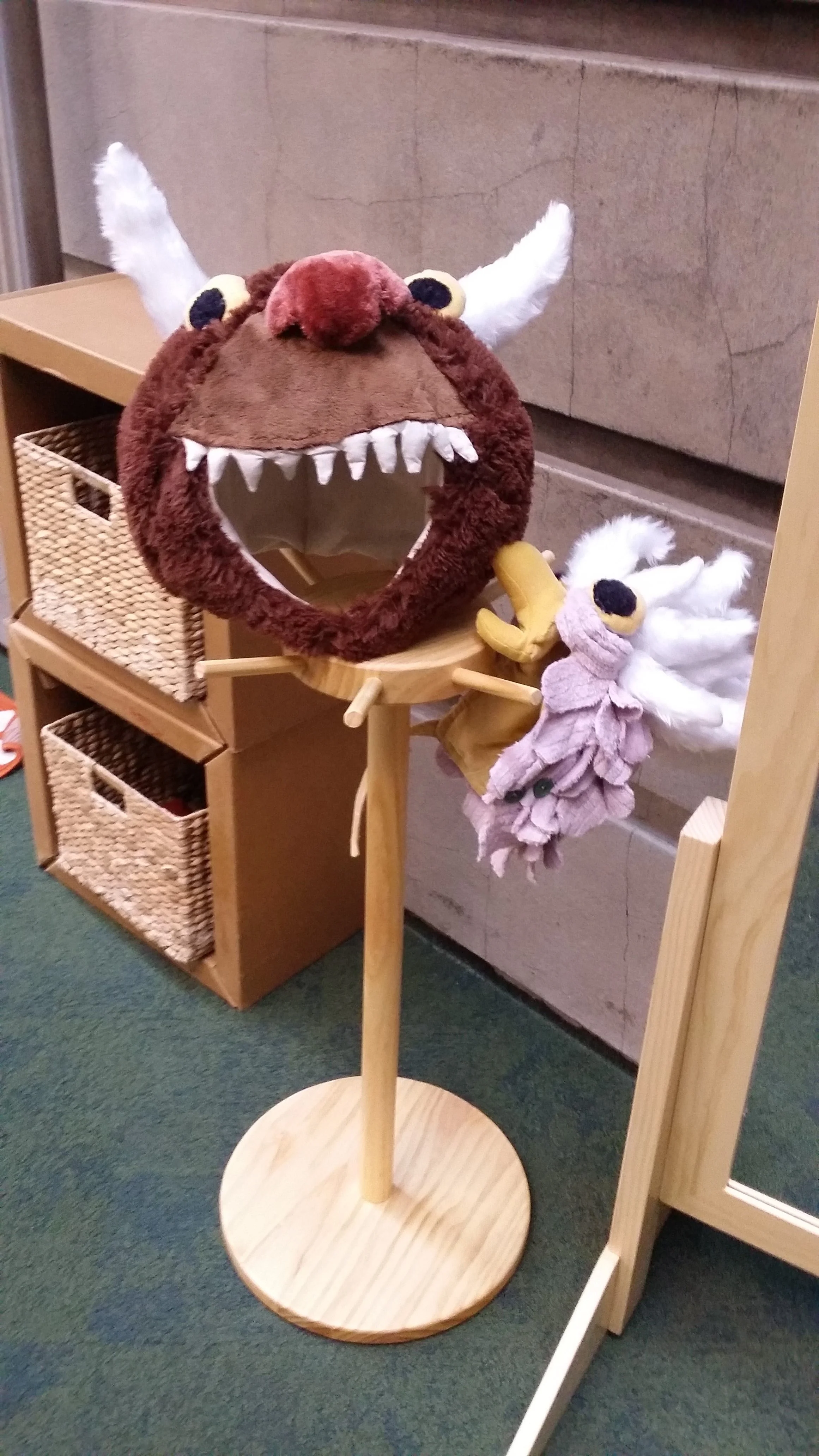 Wild Things costumes commissed from artist Tiffany Beckwith-Skinner, for 'Where the Wild Things Are' in Play Pod, State Library Victoria.