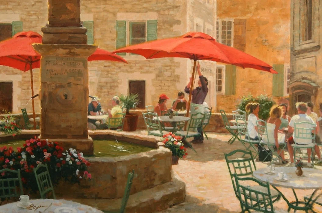 Cafe in Gordes, Provence 24x36 "sold"