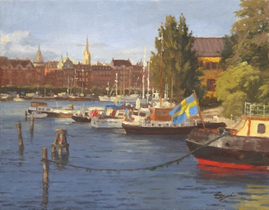 Evening Light in Stockholm 11x14 "sold"