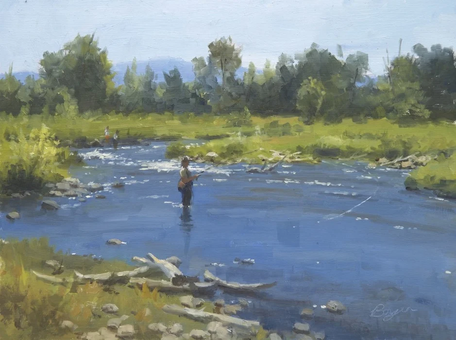 Fly Fishing on the Provo 12x16 "sold"