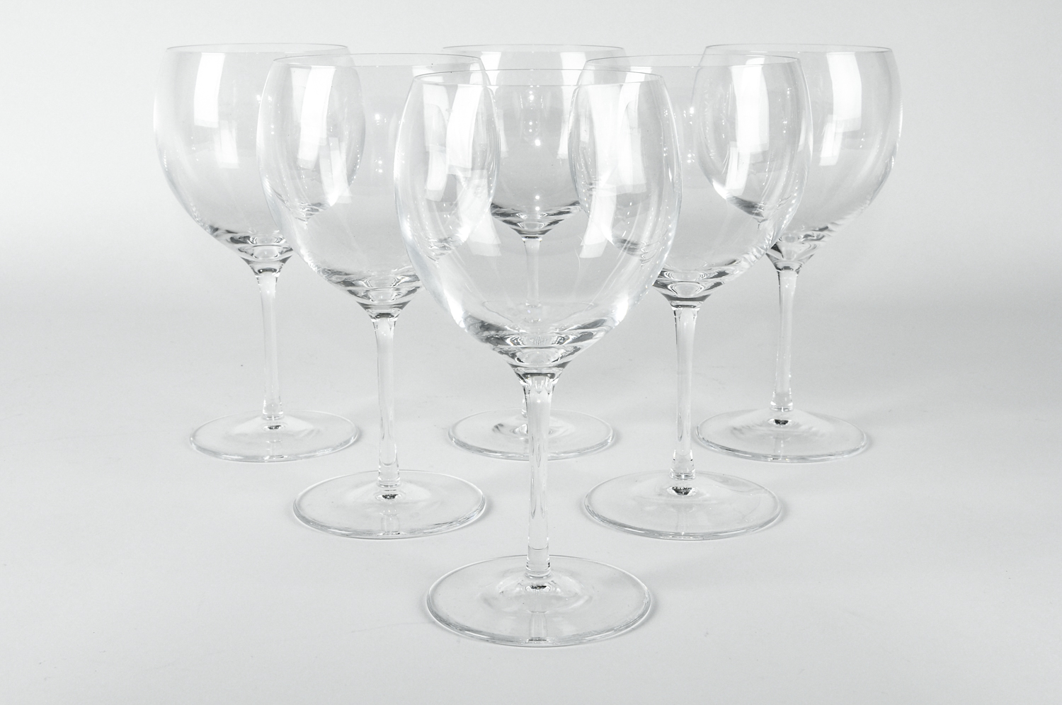 6 Vintage Art Deco Cut Crystal Wine Glasses 