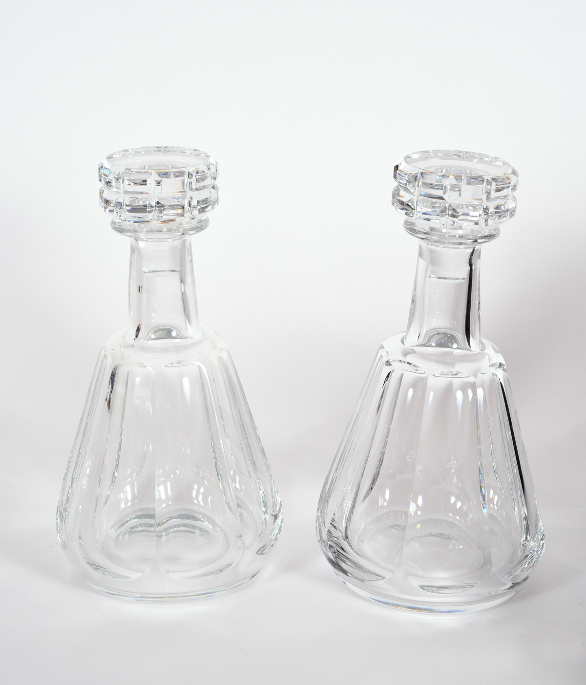 Pair of Cut Crystal Drinks Baccarat Decanters — La Maison Pair of Cut Crystal Drinks Baccarat Decanters — La Maison