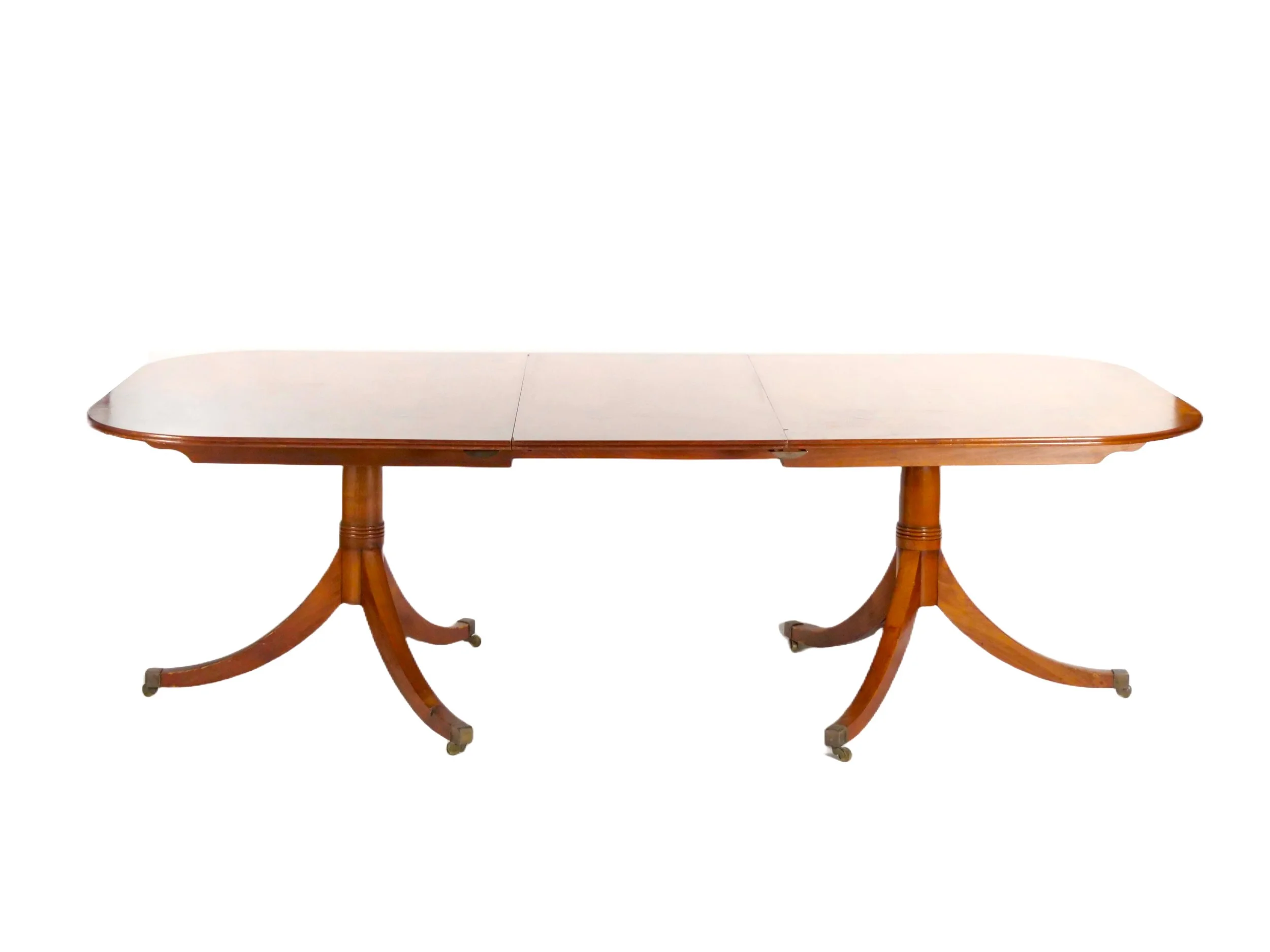 English Antique Twin Tripod Pedestal Burl Mahogany Dining Table — La Maison  Supreme