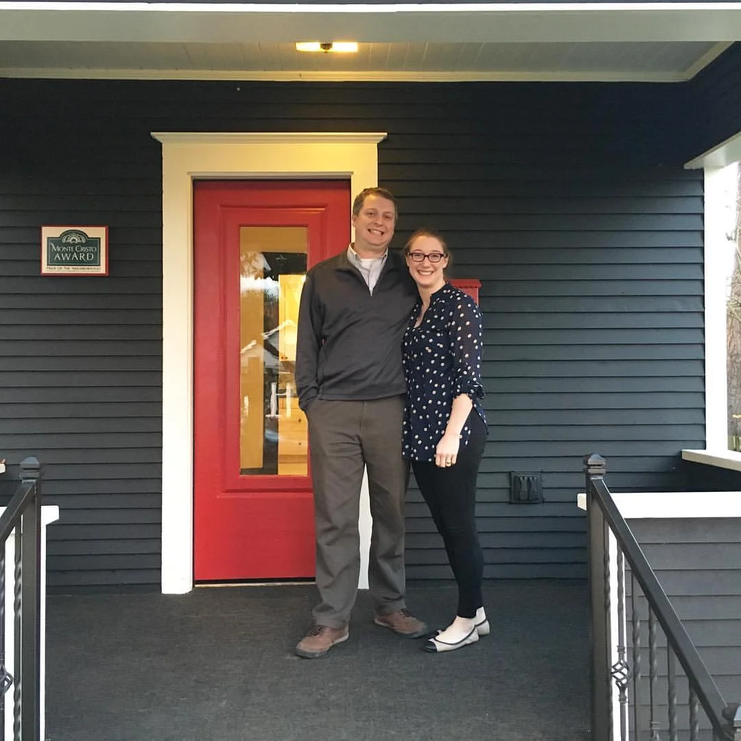 This lovely couple moved here from Tacoma for work. We became friends and helped them buy a house in north Everett. Lucky ducks already have themselves a Monte! Welcome to the neighborhood Matt and Whitney! 