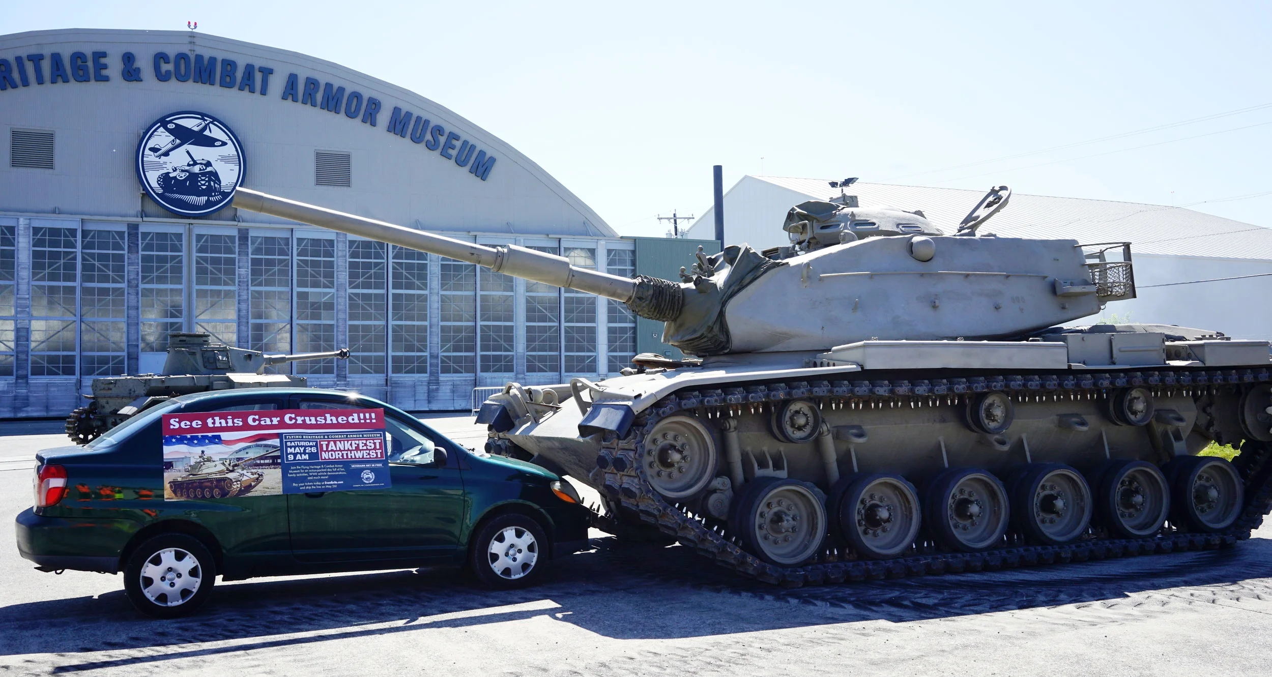 Watch This Tank Smash This Car 