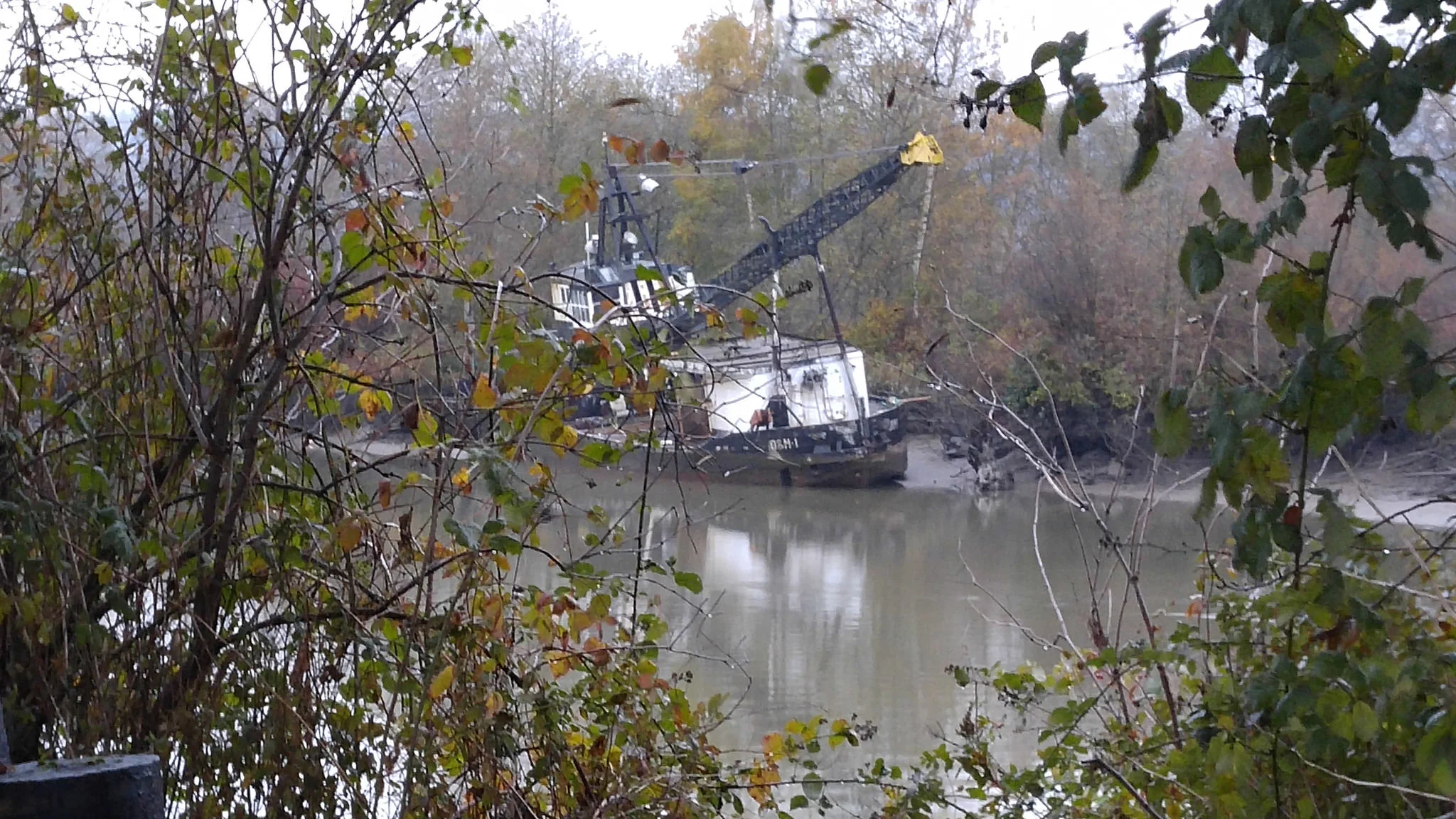 A beached boat along Union Slough // Christopher Bragg