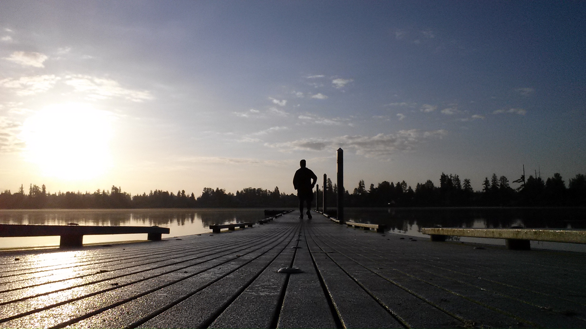   Me enjoying the view from the end of a dock at Silver Lake // Christopher Bragg  