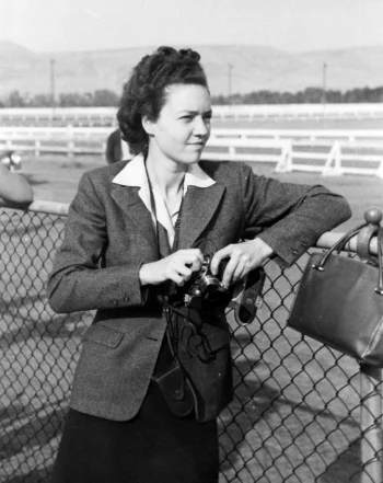 Marjorie Duryee with Leica camera // Unknown