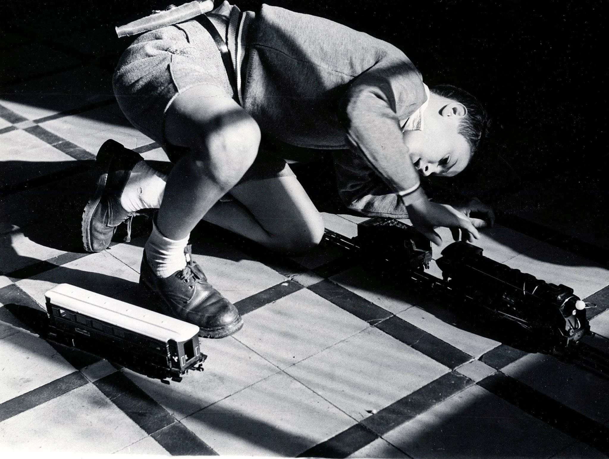 Boy With Train by Marjorie Duryee // Courtesy of the Duryee Estate Collection
