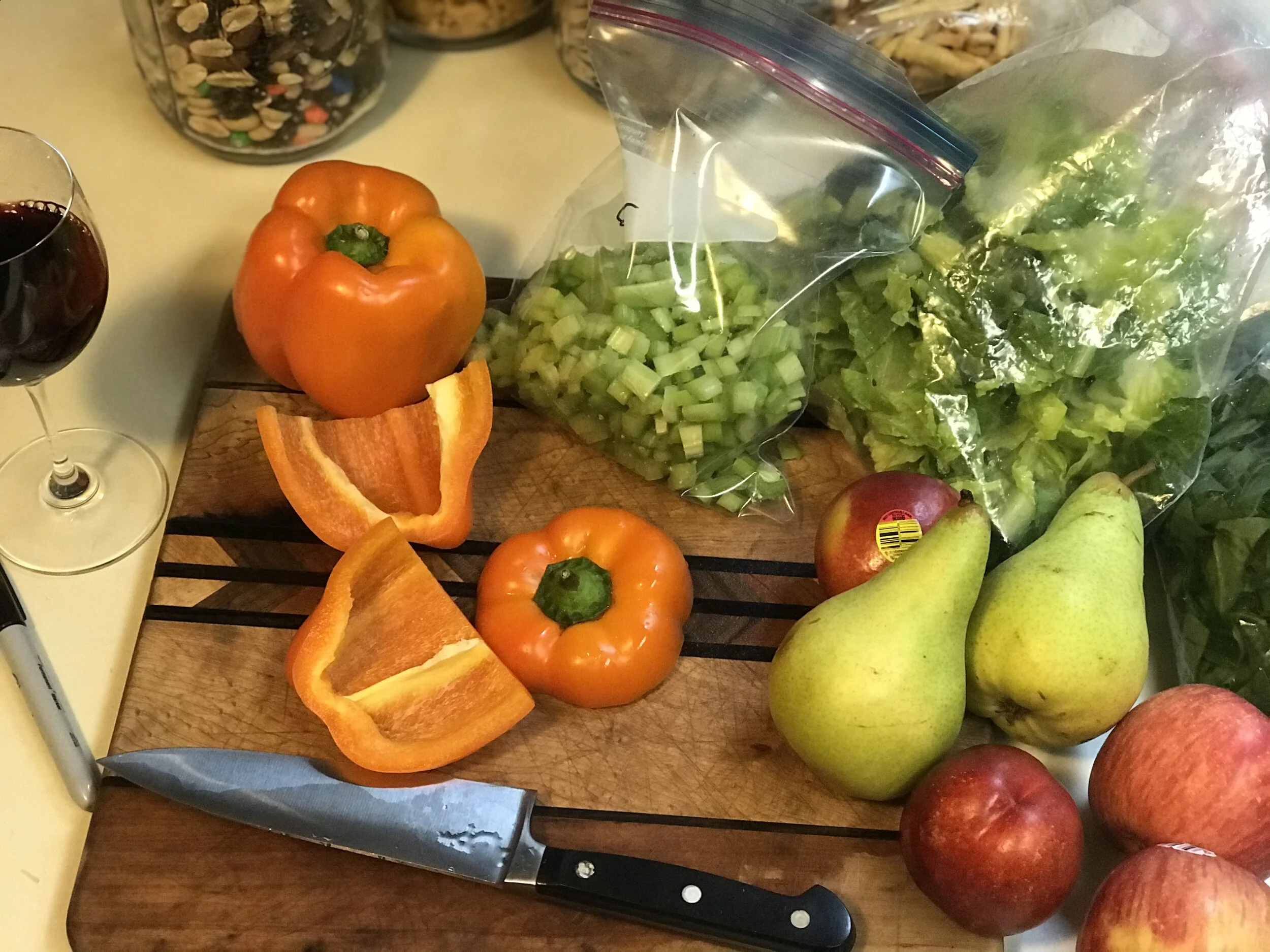 Prepping Klesick’s produce // Linda War Bonnet