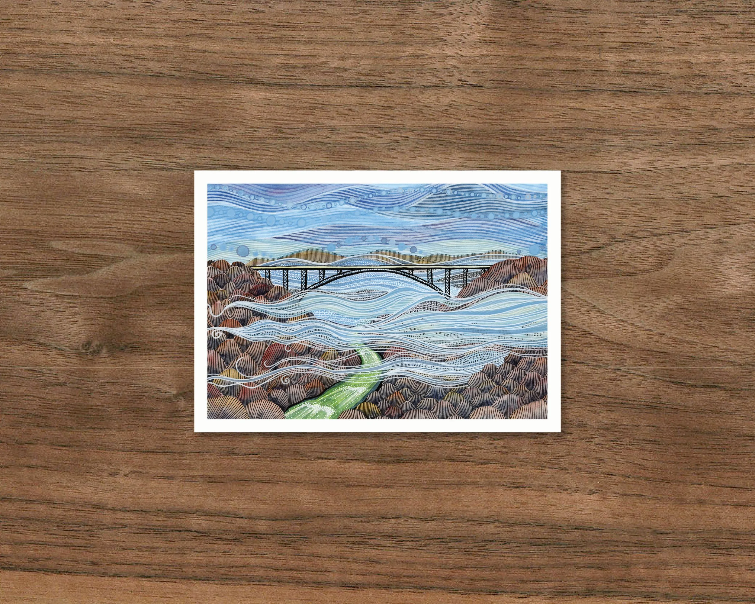Bridge in Winter Greeting Card