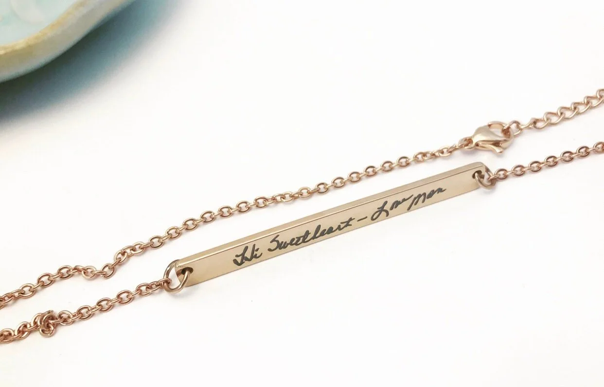 Custom Handwriting Necklace Signature Necklace Engraved
