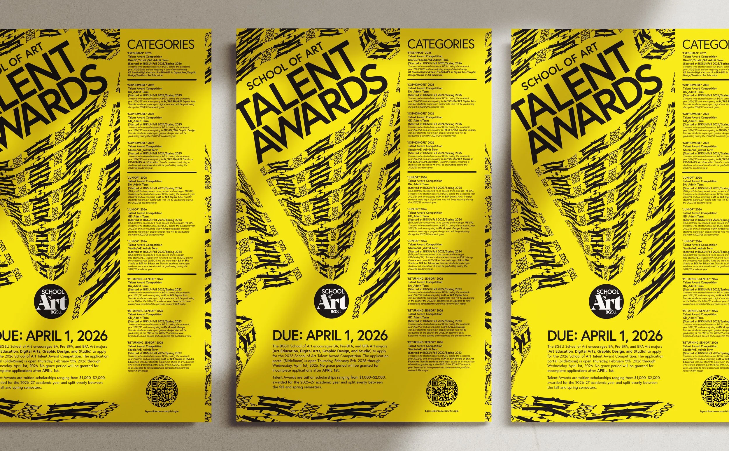  SoA Talent Awards // 2026 Big, bold and commanding reminder for students to apply for our annual talent awards.  