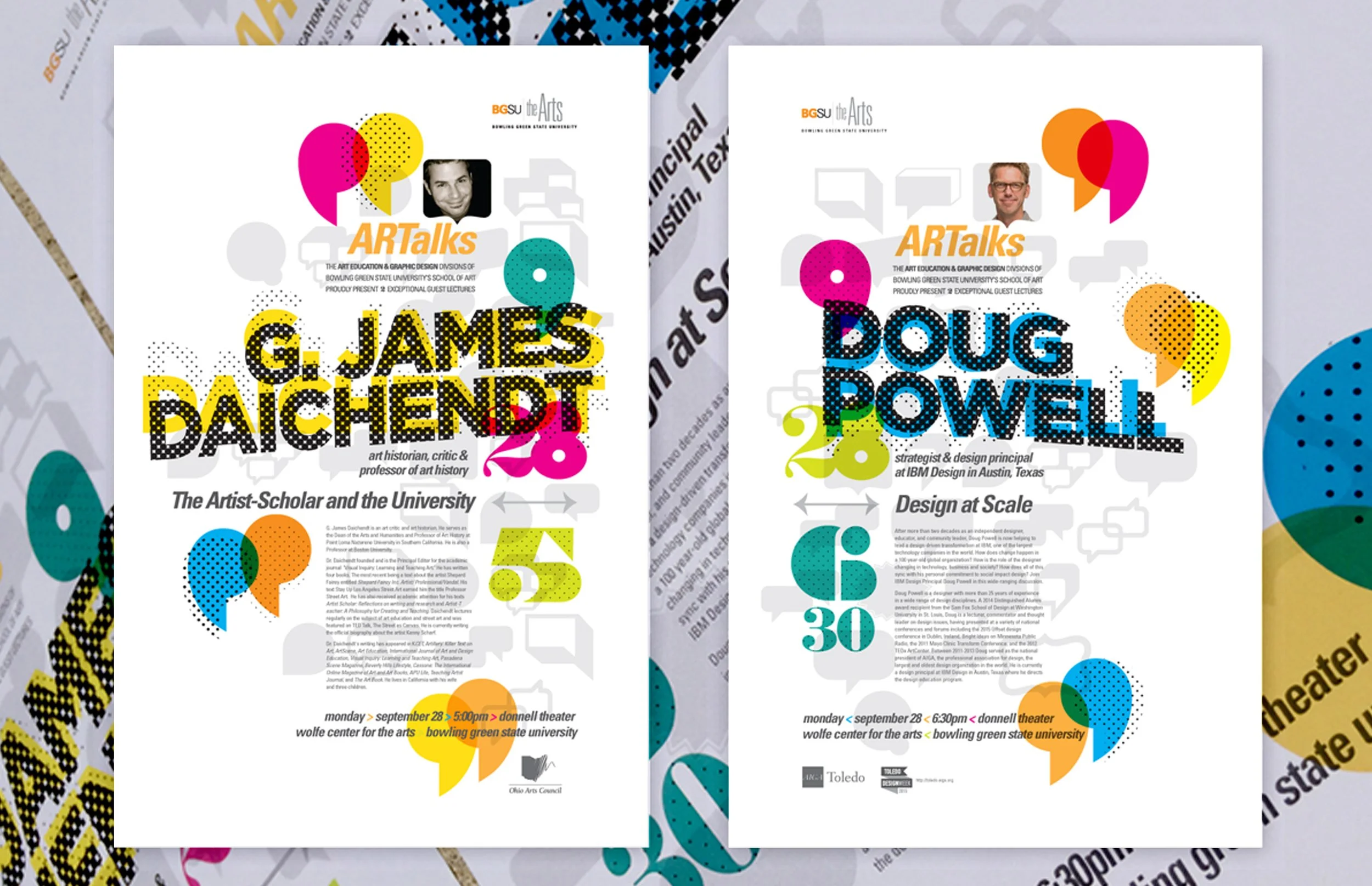  James Daichendt and Doug Powell visiting ARTalks speakers to BGSU //  24 × 36 posters // 2015 