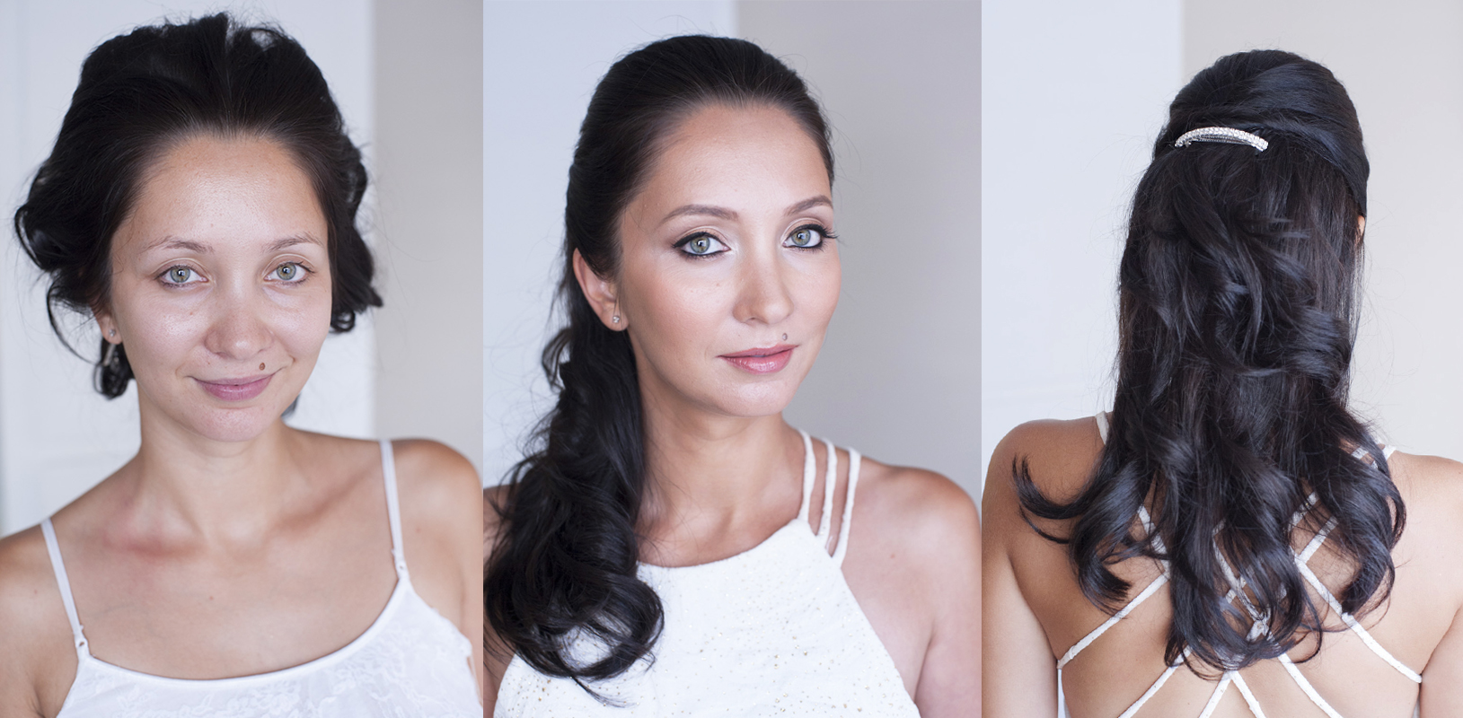 BeautyAffair before and after bridal makeup green eyes hairstyle half up down by Agne.jpg